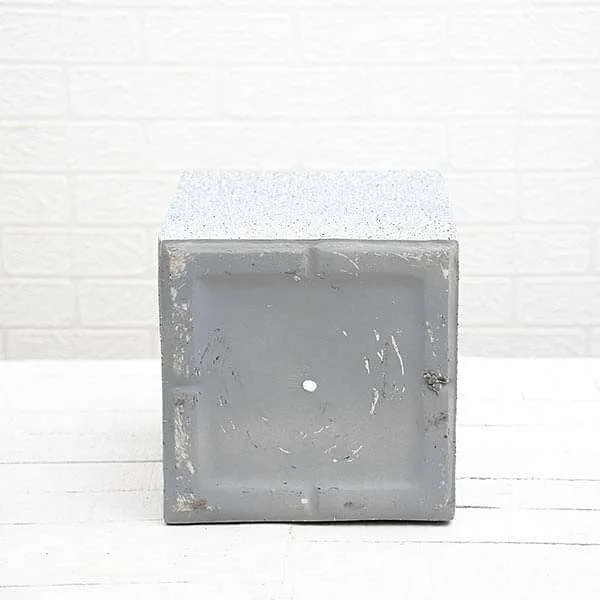 10 inch (25 cm) OTH-12 Stone Finish Square Fiberglass Planter (Grey)