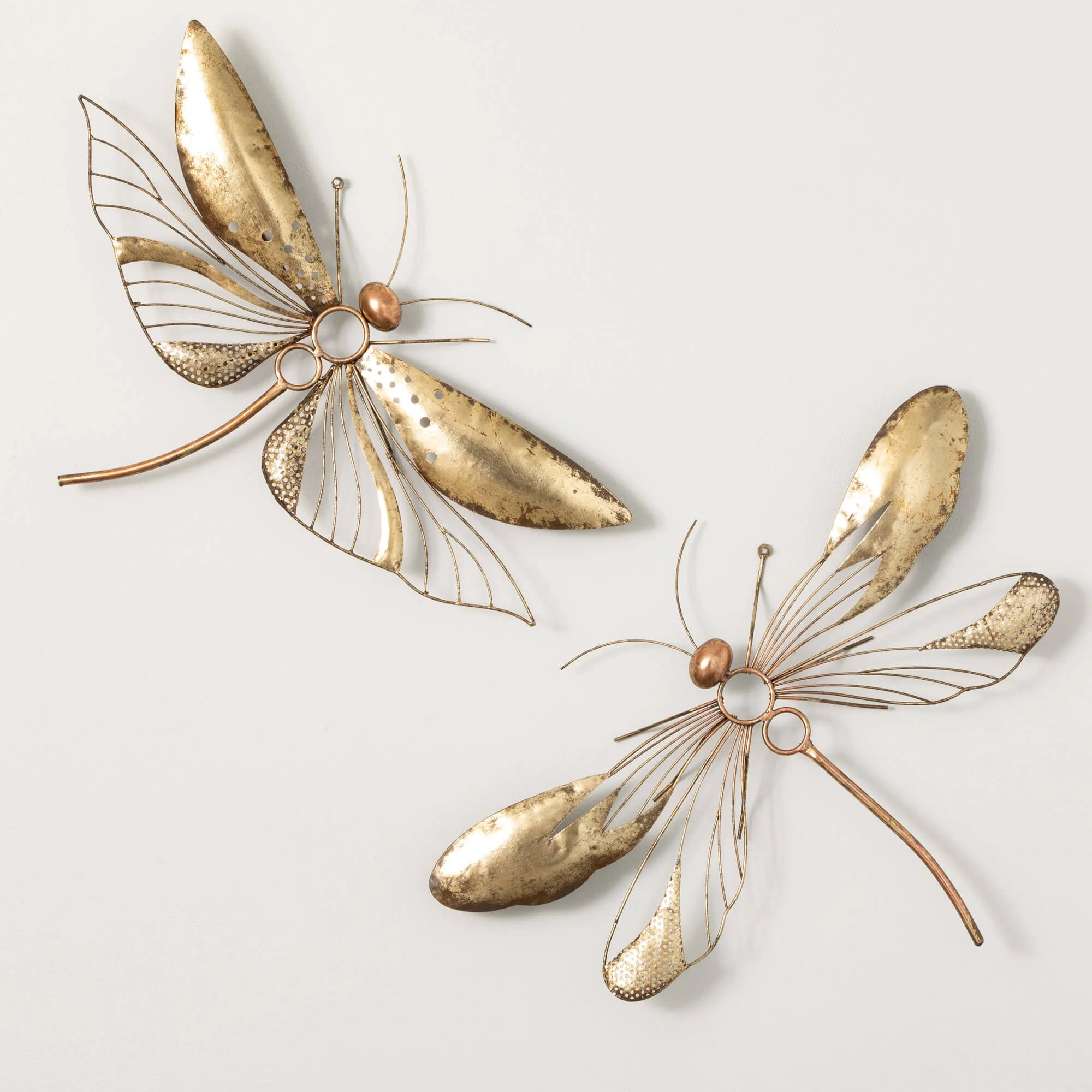 18.25"H Sullivans Gold Dragonfly Wall Decor Set of 2, Gold