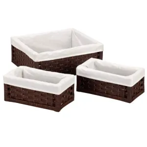 3-pc Paper Rope Utility Basket Set