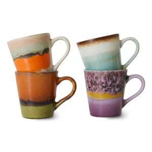 70s Ceramics Espresso Mugs Retro (set of 4)