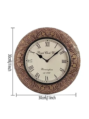 Aapno Rajasthan Handcrafted Brass Wall Clock