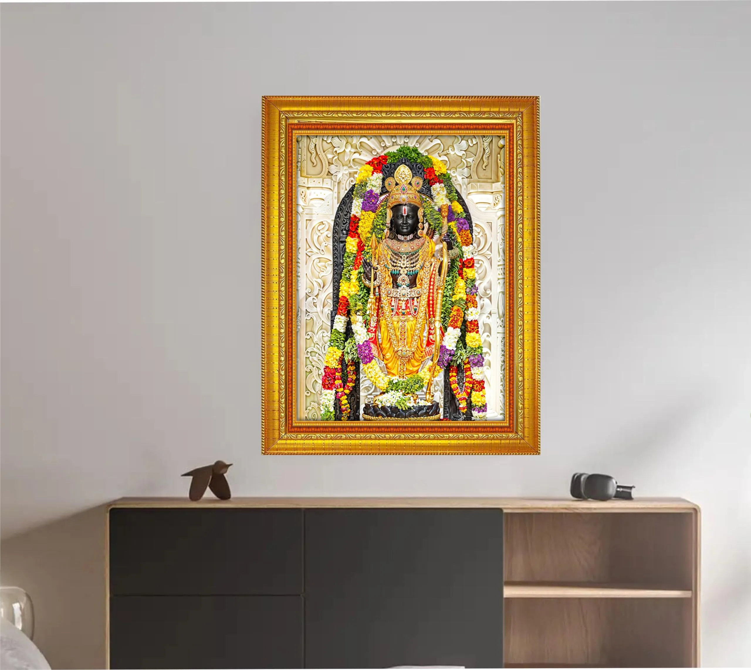 ALL YOUR DESIGN Ayodhaya Shri Ram Ji 10x15 Inch Photoframe - Divine Lord Rama Photo Frame for Home Décor - Religious Hindu Art Print(Design 02)