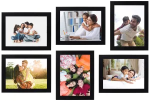 Amazon Brand - Solimo Collage Photo Frames, Set of 6 (6pcs - 6x8 inch), Black