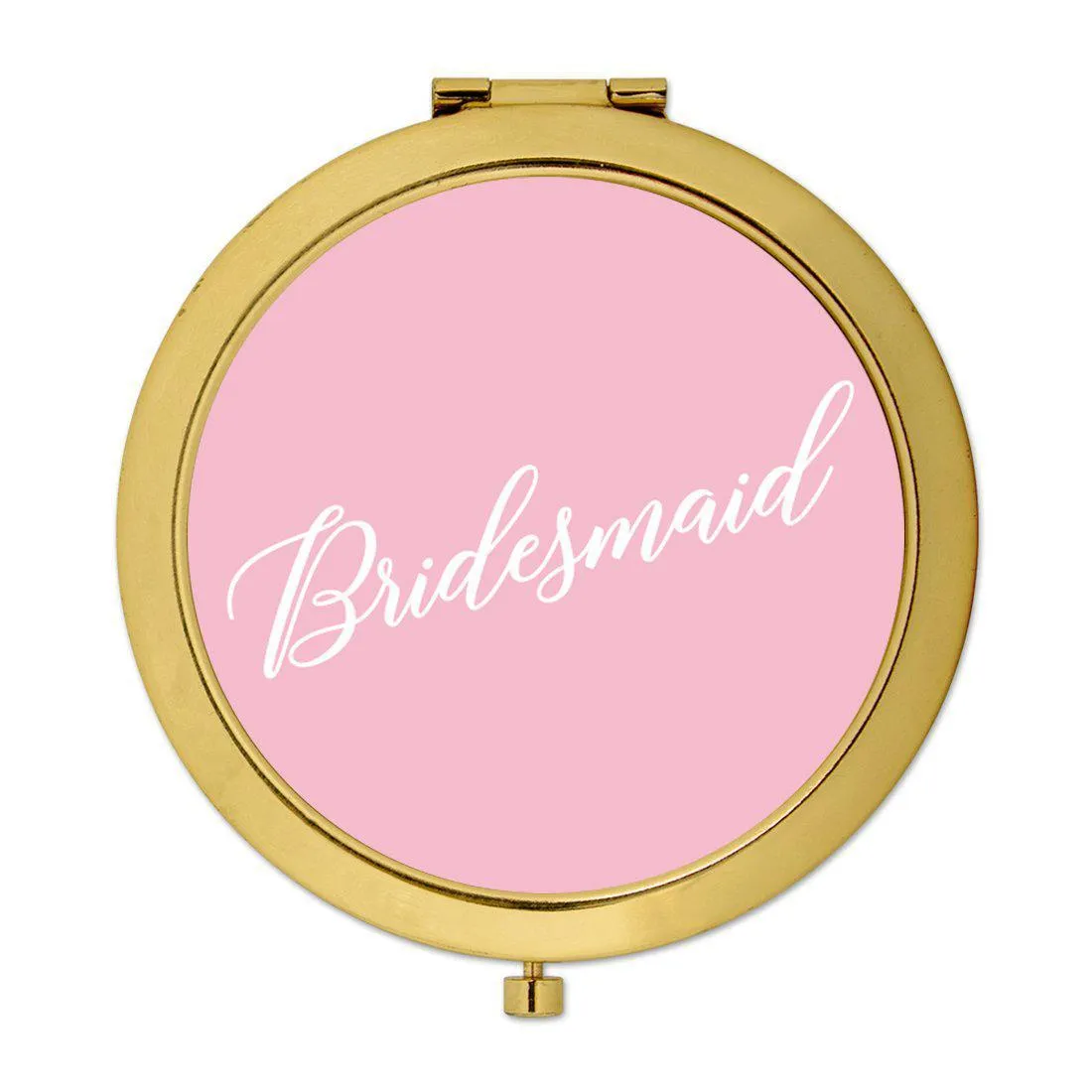 Andaz Press Blush Pink Monogram Gold 2.75 inch Round Compact Mirror