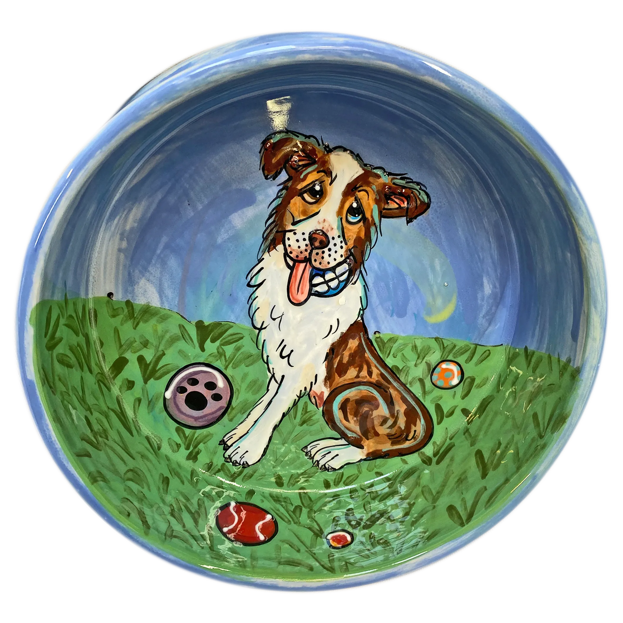 Australian Shepherd Personalized Ceramic Dog Bowl