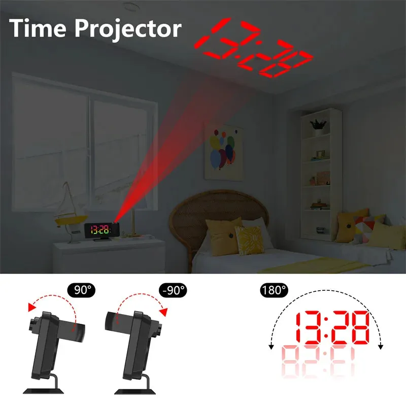 Auto-Dimming Dynamic RGB Projector Alarm Clock