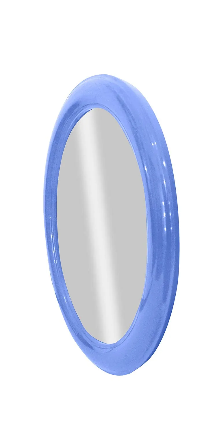 BAAL Glass Lightweight Oval Shape Wall Mount Mirror 30 Gram (Blue)