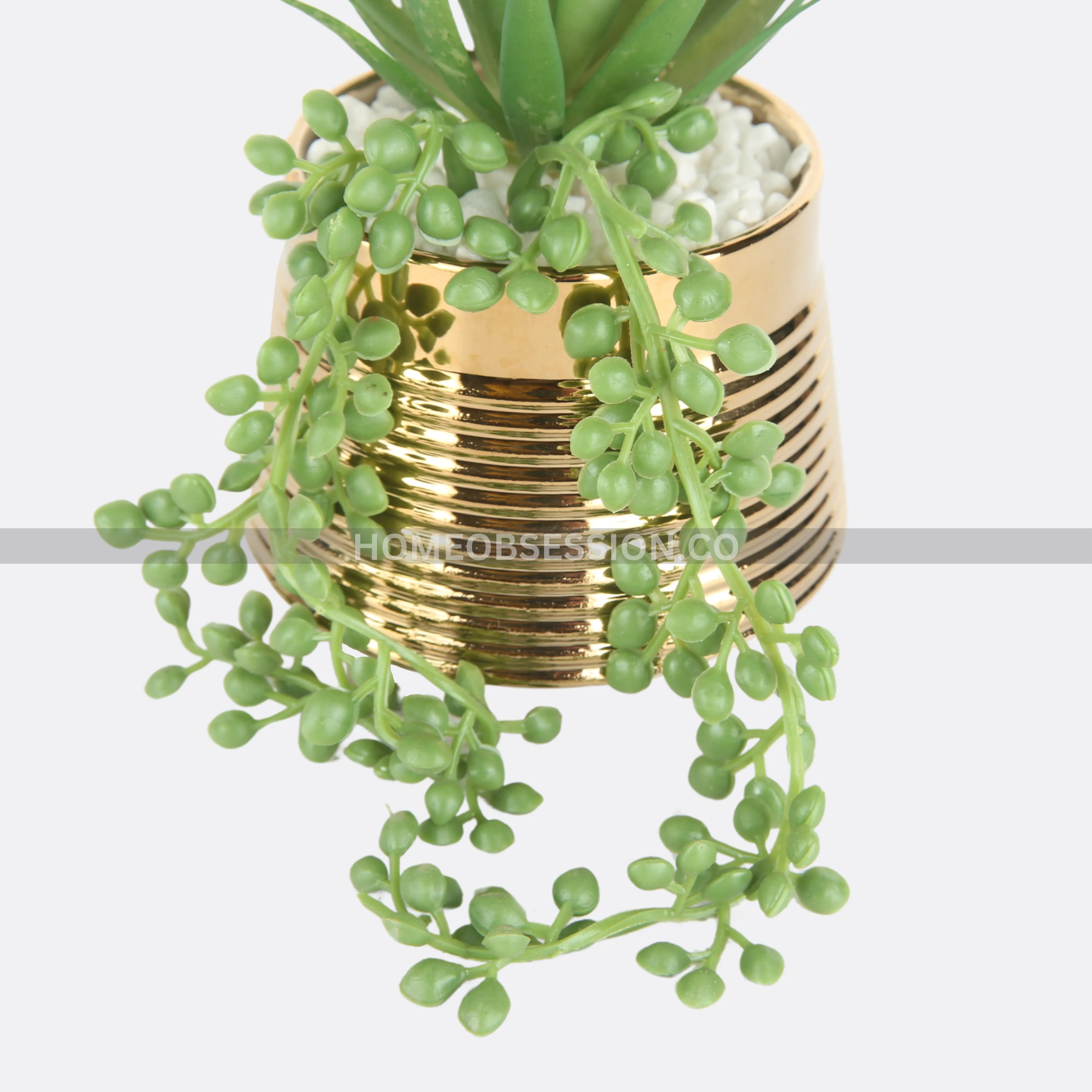 Bail Planter With Golden Ceramic Pot