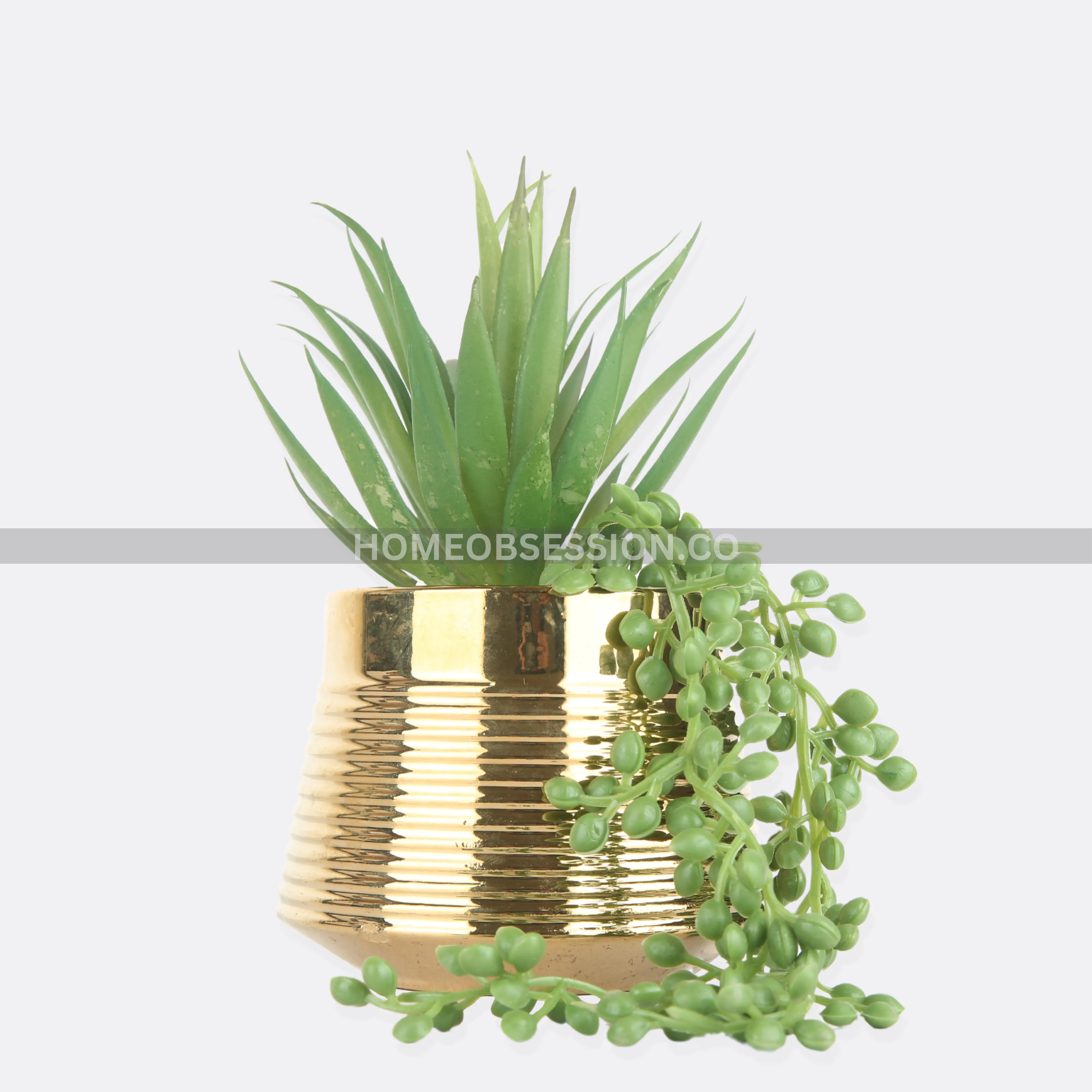 Bail Planter With Golden Ceramic Pot