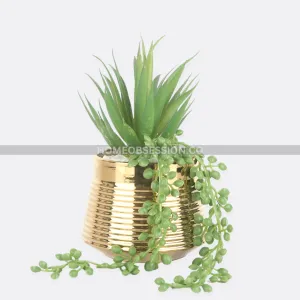 Bail Planter With Golden Ceramic Pot