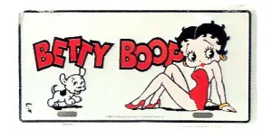 Betty Boop And Pudgy White License Plate