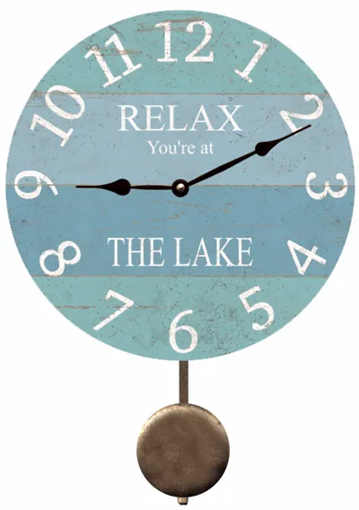 Blue and Teal Lake Clock- Vibrant Coastal Clock