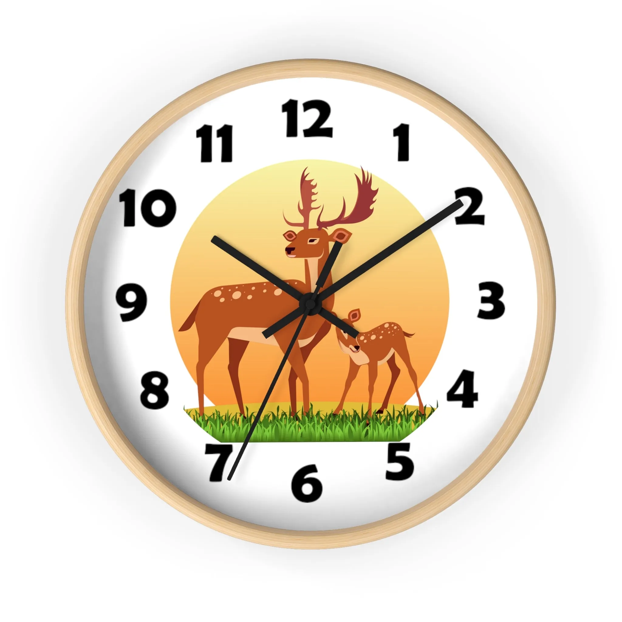 Buck and Fawn Wall Clock, Deer Wall Clock