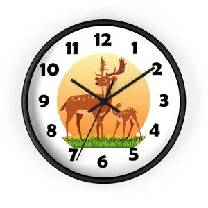 Buck and Fawn Wall Clock, Deer Wall Clock