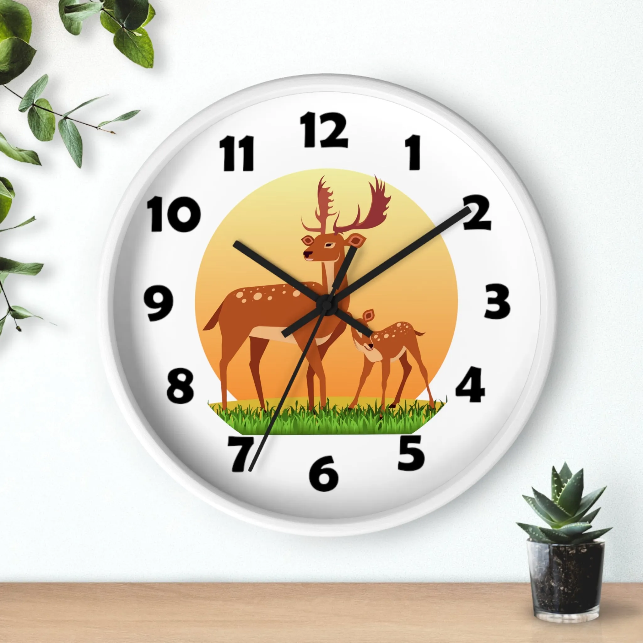 Buck and Fawn Wall Clock, Deer Wall Clock