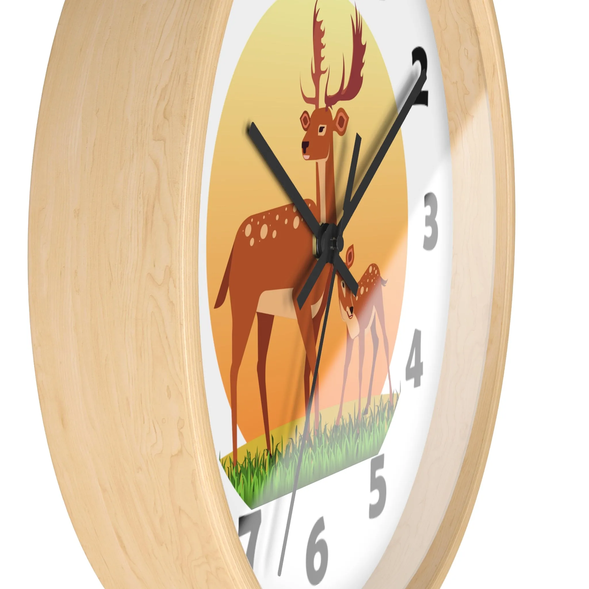 Buck and Fawn Wall Clock, Deer Wall Clock