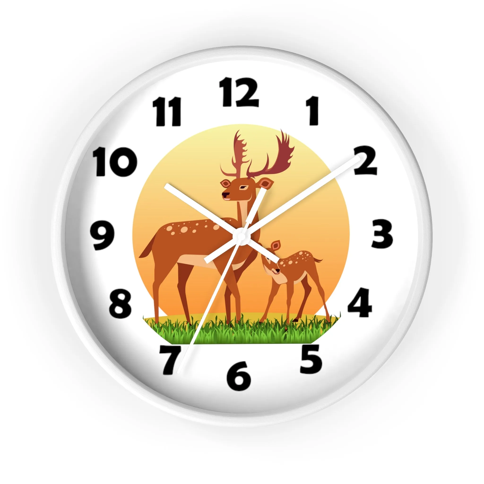 Buck and Fawn Wall Clock, Deer Wall Clock