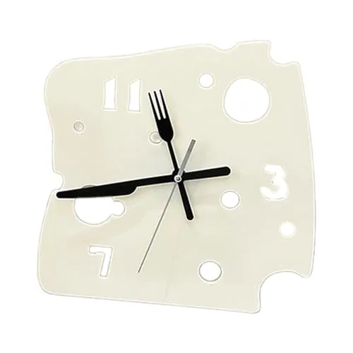 CALANDIS® Hanging Clock 27cmx27cm Mute Table Clock for Apartment Dining Room Farmhouse Milky White