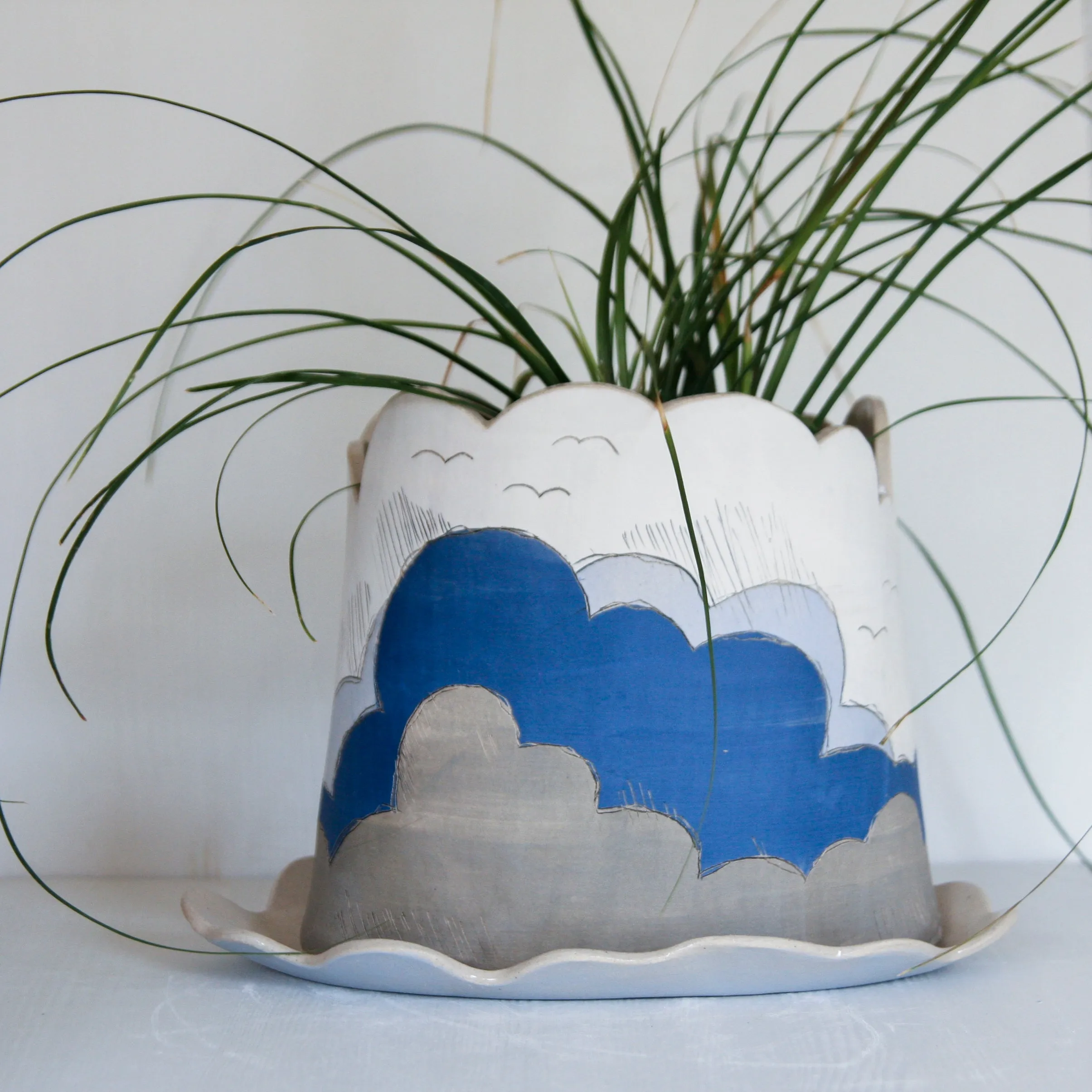 Cloud Planter and Saucer