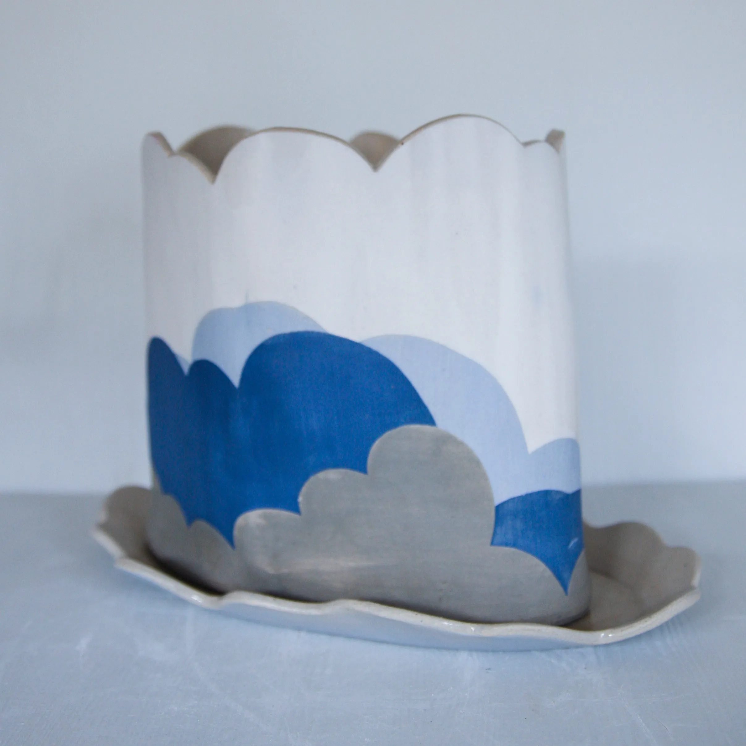 Cloud Planter and Saucer