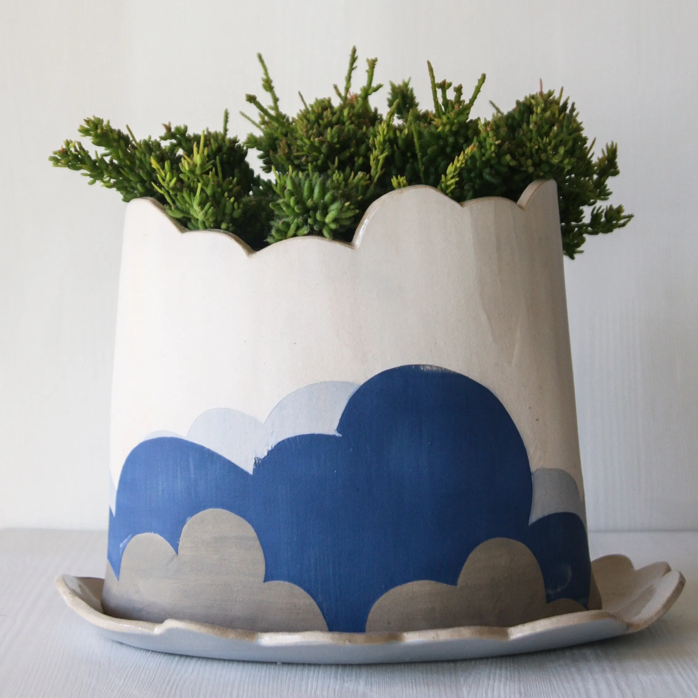 Cloud Planter and Saucer