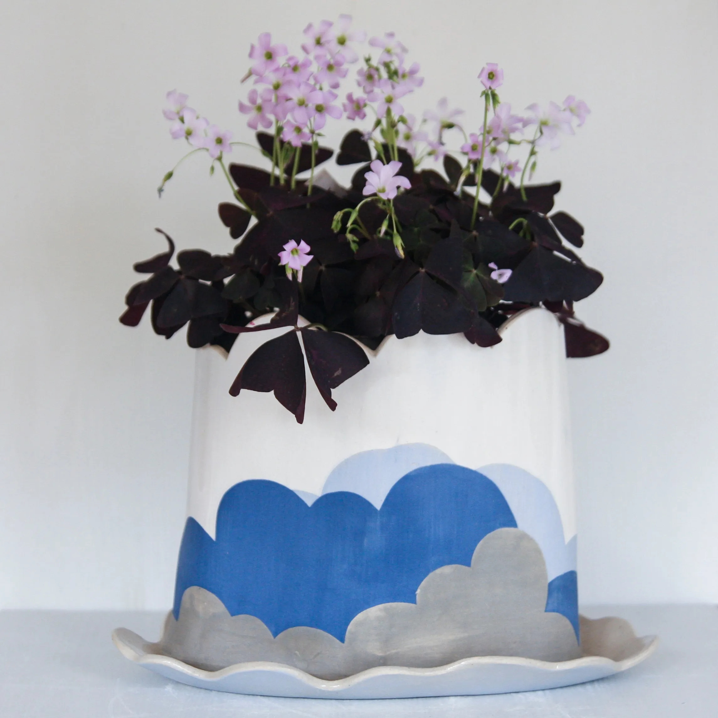 Cloud Planter and Saucer