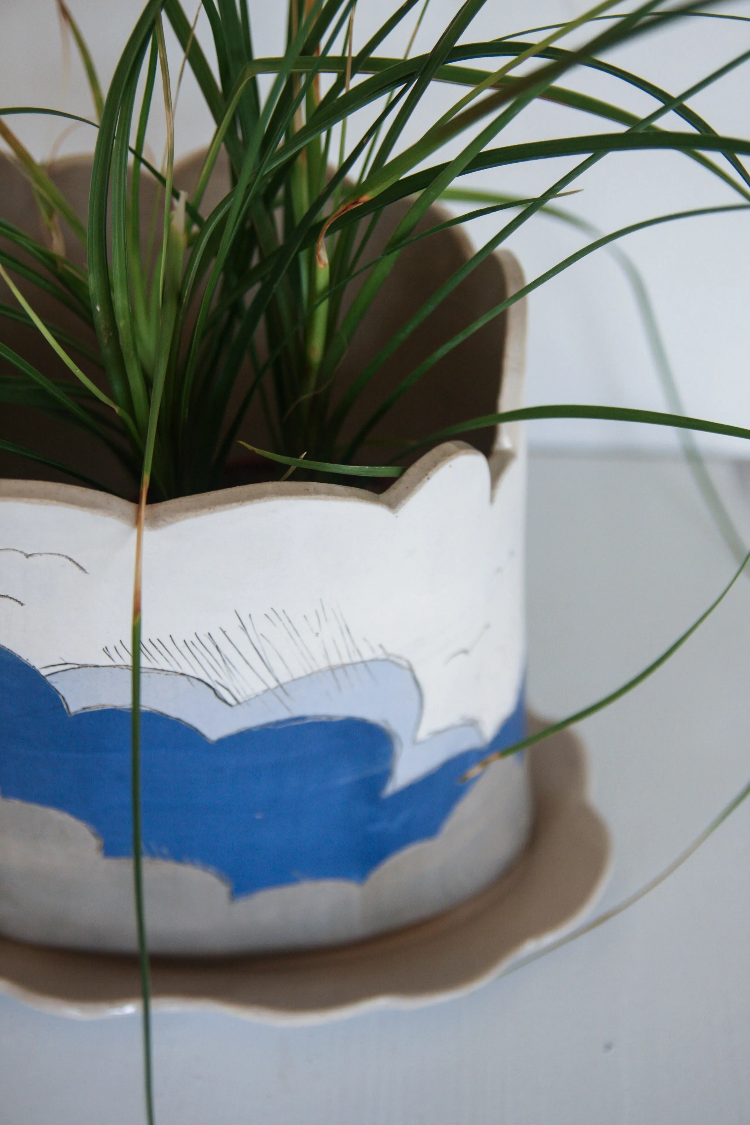 Cloud Planter and Saucer