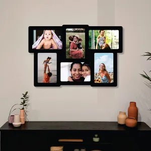 Creative Arts n Frames Set of 6 Photo Frames Collage || One piece Premium Wooden Jointless Picture Photo Frame | Photo Size : 4"x 6" each | (6 Picture Frame Collage)