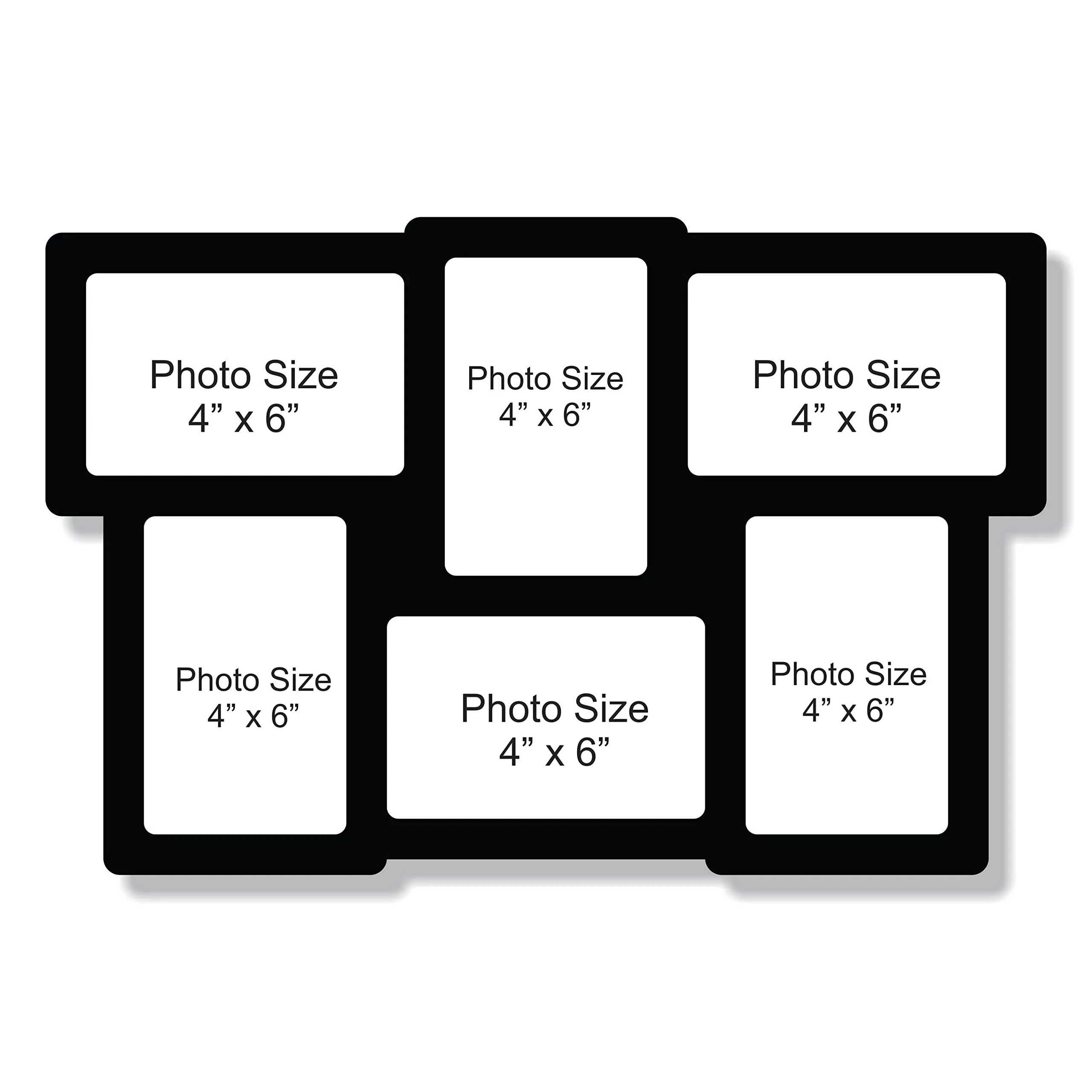 Creative Arts n Frames Set of 6 Photo Frames Collage || One piece Premium Wooden Jointless Picture Photo Frame | Photo Size : 4"x 6" each | (6 Picture Frame Collage)