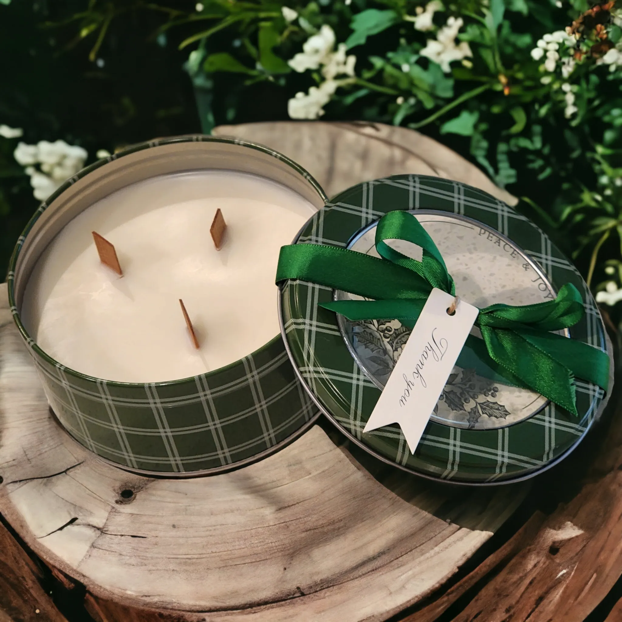 Decorative Holiday Tin Soy Wax Candles