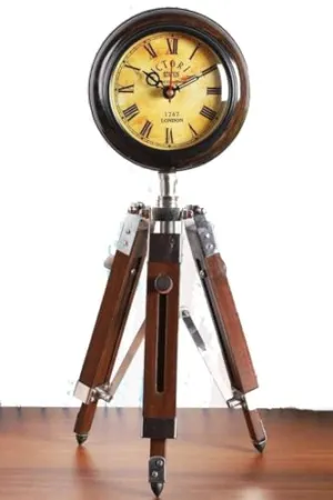 Desk Shelf Clock Wooden Antique Stylish Table Clock for Home Decoration Office Desk Study Table Decorative Gift Item (SRK Corporations)