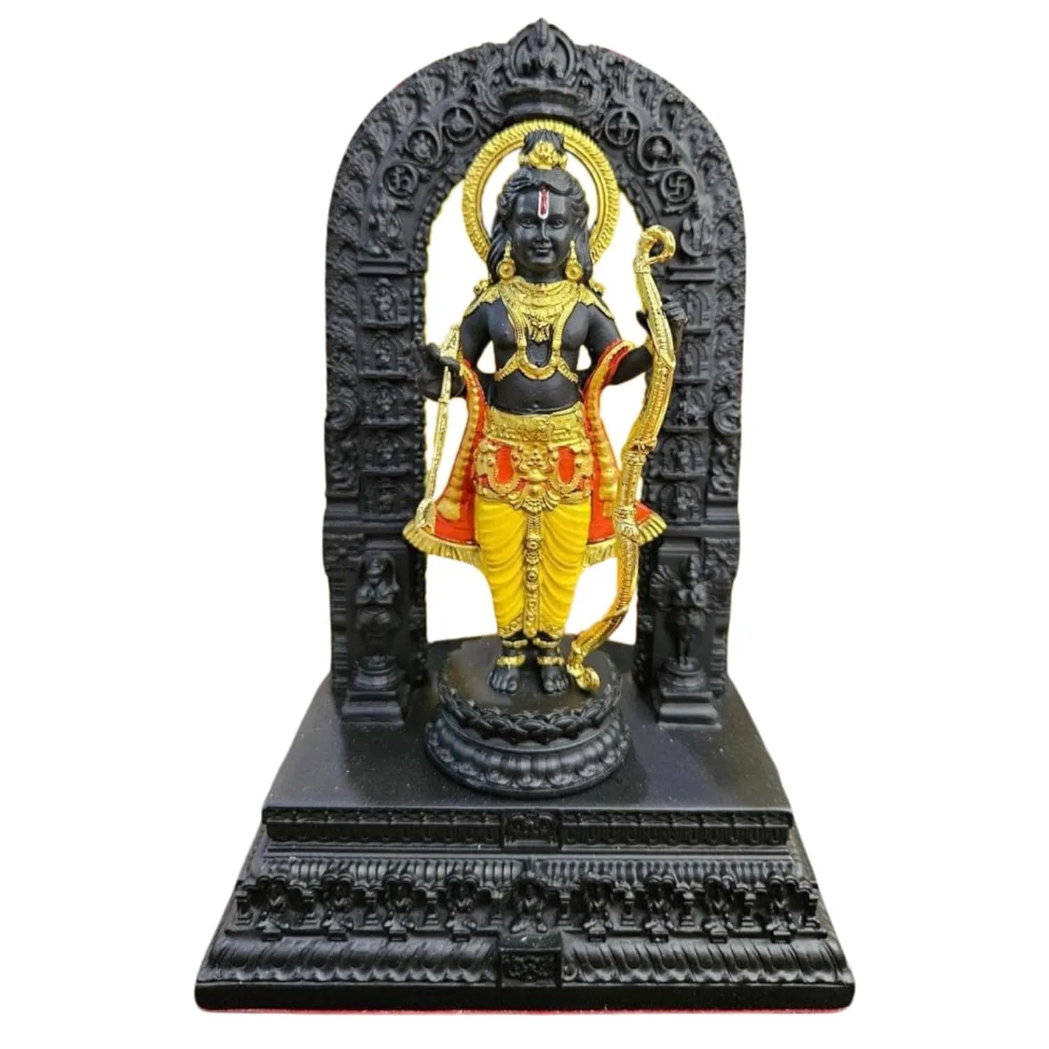 ELITEWAVE Gold Plated Ayodhya Ram Lalla Idol | 3D Statue for Gifting, Home, Office or Pooja Mandir Decoration - 6.5 Inches