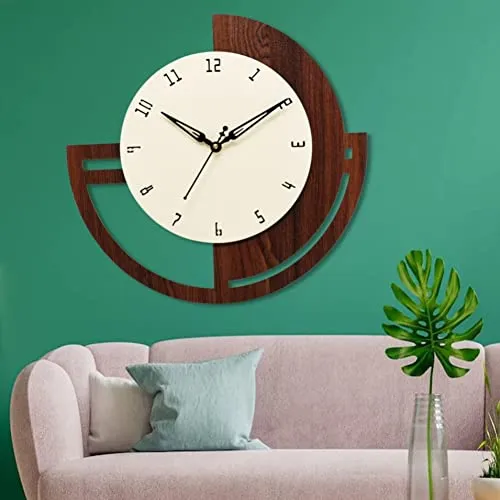 Estron Analog Latest Stylish New Models Wall Clock for Home Living Room Hall Bedroom (Size Height 30 CM X Width 29 CM)- Home Decor Medium Size Wall Clock 1009 ku 01