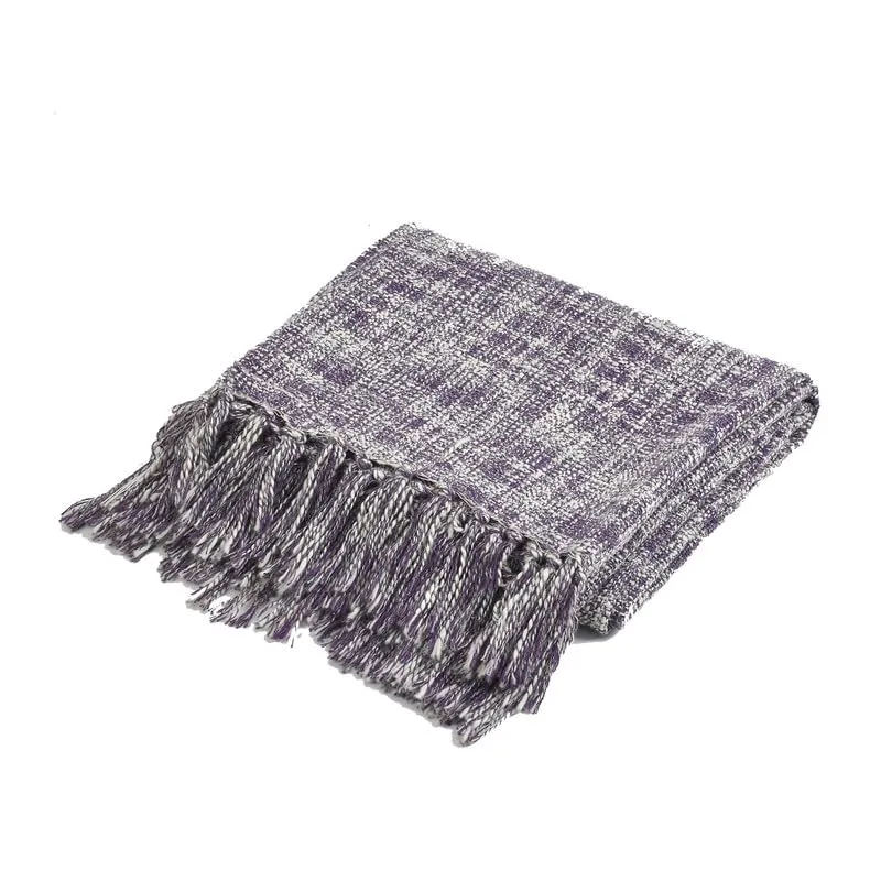 Fashion Throw 100% Cotton Handloom Throw Soft Blanket (FT_03) for Winter Warm Comforter/Throw | AC Blanket Sofa Couch Throw/Blanket_(50 x60 inch)_Purple