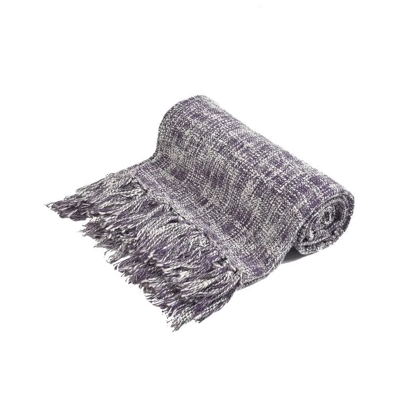 Fashion Throw 100% Cotton Handloom Throw Soft Blanket (FT_03) for Winter Warm Comforter/Throw | AC Blanket Sofa Couch Throw/Blanket_(50 x60 inch)_Purple