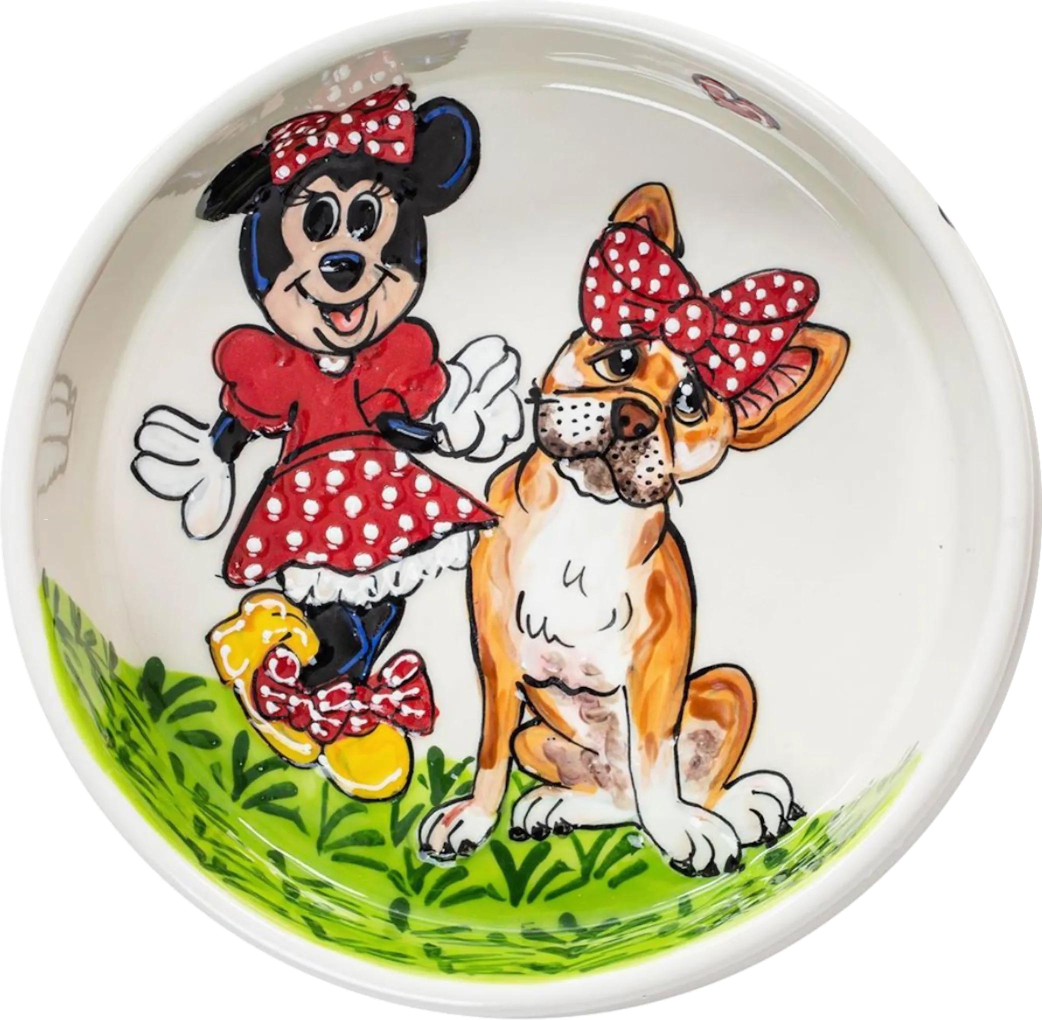 Frenchie and Mini Themed Ceramic Dog Bowl