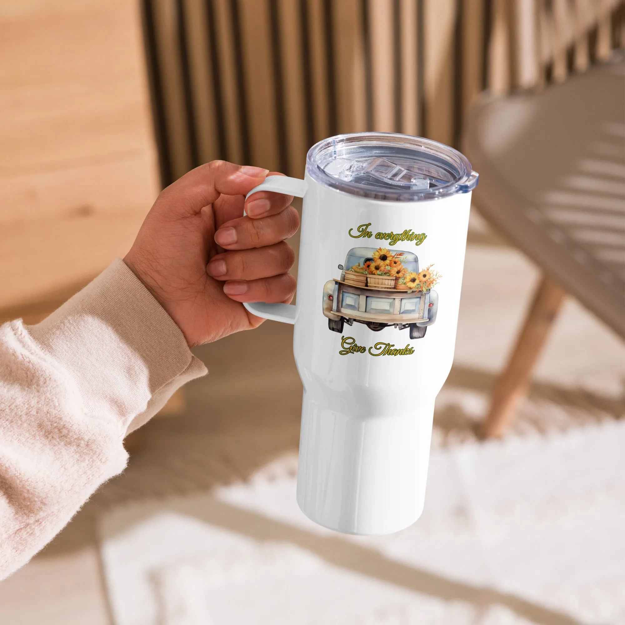 Give Thanks Christian Travel Mug