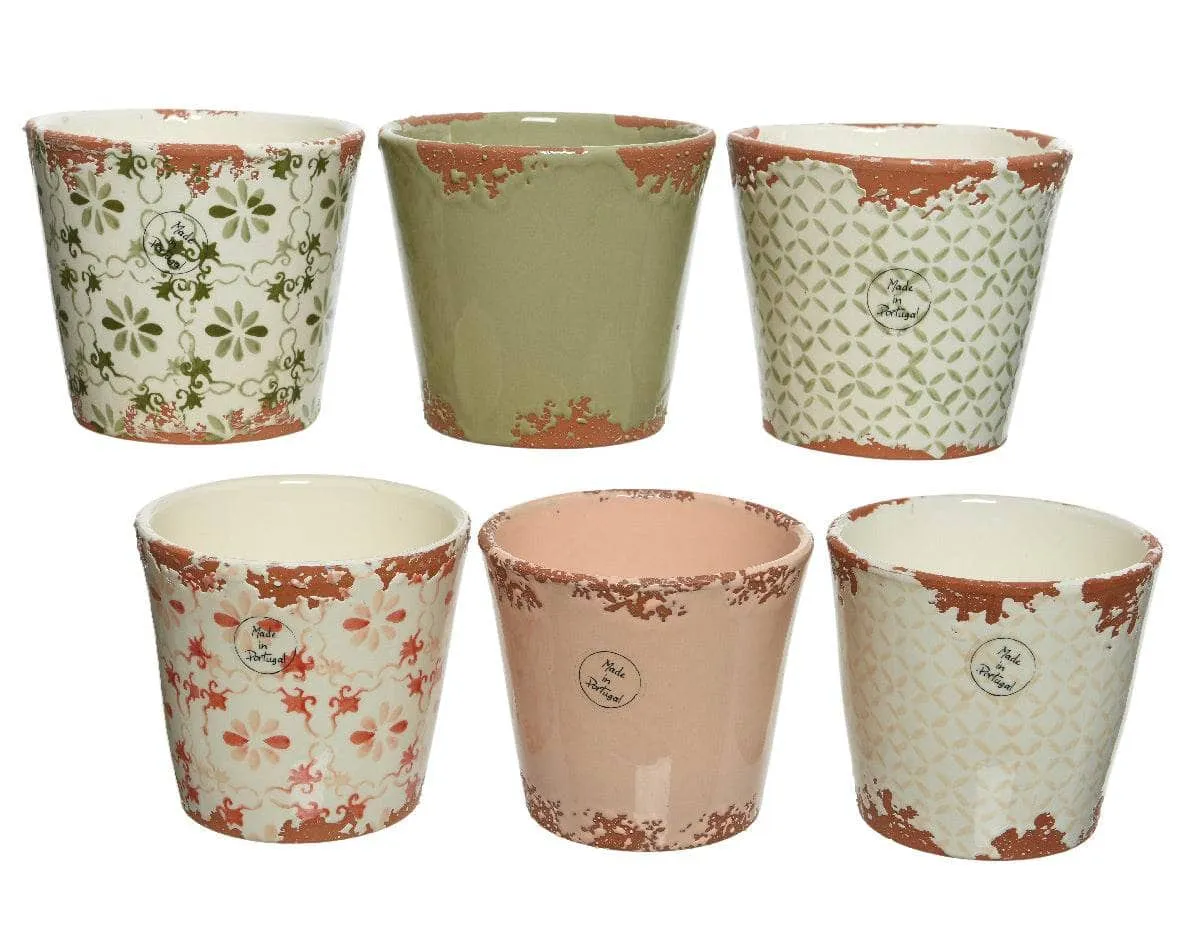 Hand Decorated Terracotta Planter - Assorted