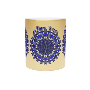 Hand Drawn Mandala Mug - 10th Anniversary Design in Gold & Silver