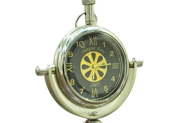 Handmade Antique Brass Desk and Table Clock Antique Clock for Home and Office Table Decor Clock by Sun Instruments