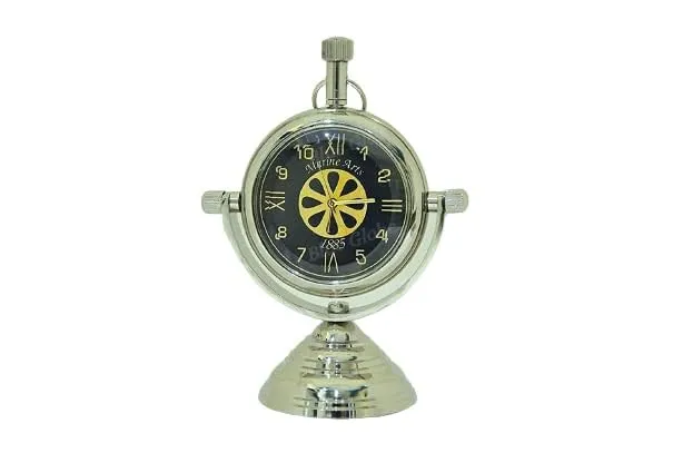 Handmade Antique Brass Desk and Table Clock Antique Clock for Home and Office Table Decor Clock by Sun Instruments