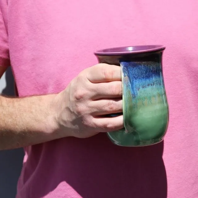 Handmade Ceramic Handwarmer Mug, Mystic Water