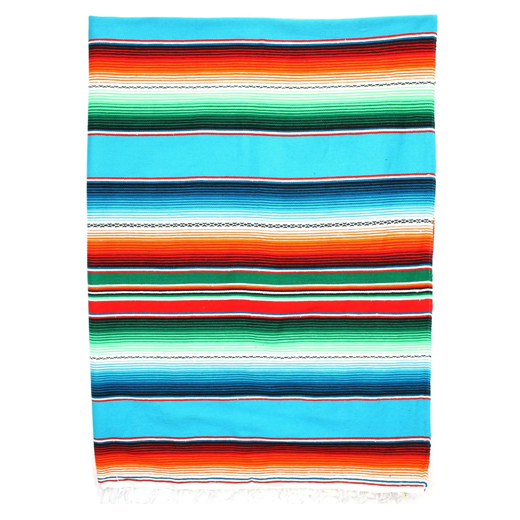 Handwoven Mexican Serape Large 200cm x 147cm - Light Blue