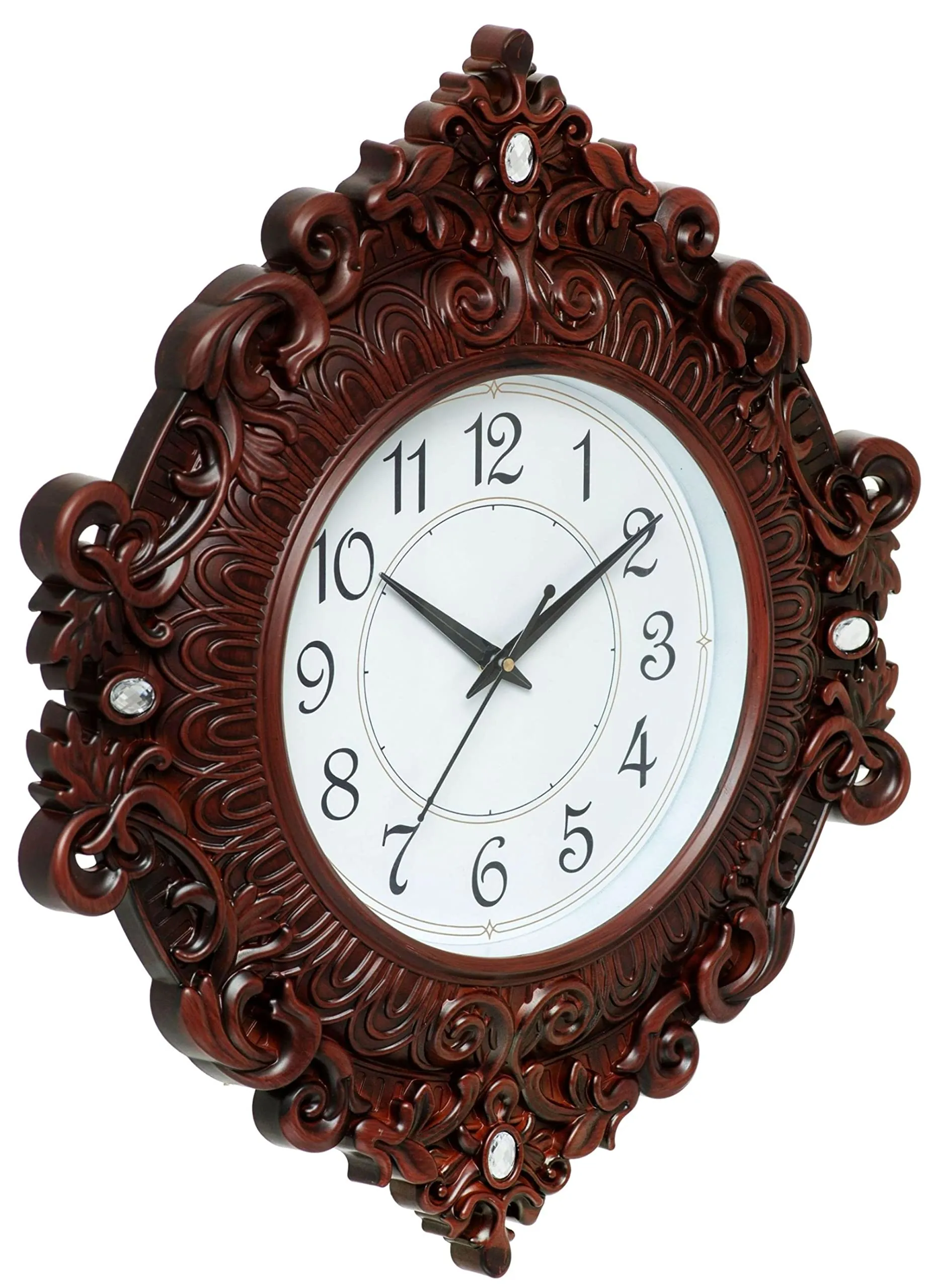 Harbour Analog Latest Stylish New Models Wall Clock for Home Living Room Hall Bedroom (Size Height 48 CM X Width 41 CM) Mz Hb 911 wla 2-Brown,Plastic