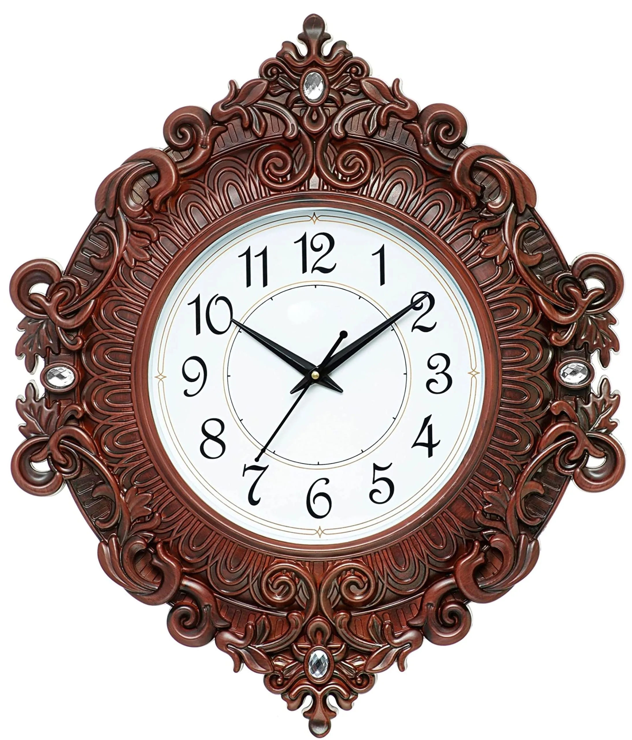 Harbour Analog Latest Stylish New Models Wall Clock for Home Living Room Hall Bedroom (Size Height 48 CM X Width 41 CM) Mz Hb 911 wla 2-Brown,Plastic