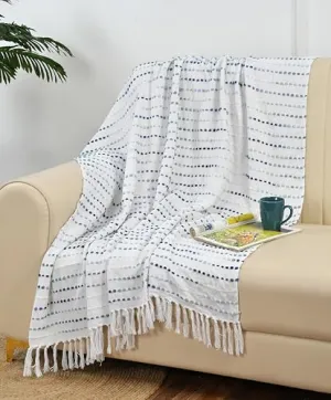 HomewayTex Swift Acrylic/Cotton Throw, Sofa Throw,Bed Throw and Blanket Elc. Size:-130X180 CMS OR 52X70 INCH, Colour:- Light Blue