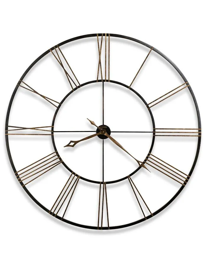 Howard Miler Postema Oversized Wall Clock - Wrought Iron - Roman Numerals