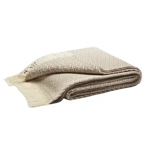 Italian Beige Cashmere Fringe Throw