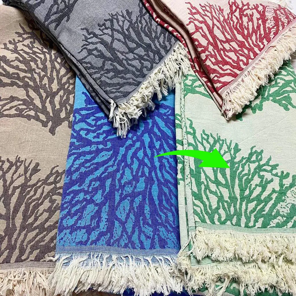 Jacquard Turkish Towel Throw Blanket