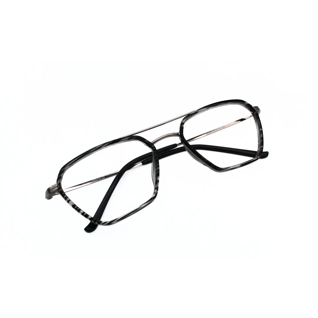 Jubleelens Metal Triangle Tortoise Black Grey Eyeglasses Elevate Your Style